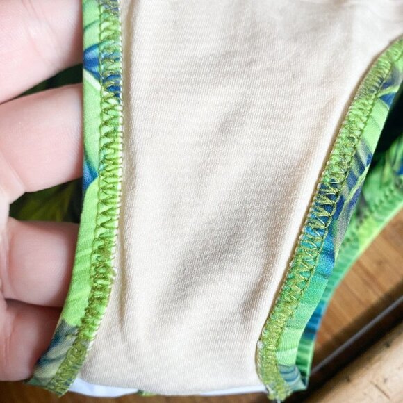 NEW Anita Tropical Leaf Print Ruched Detail Removable Strap One Piece Swimsuit S - Picture 6 of 8